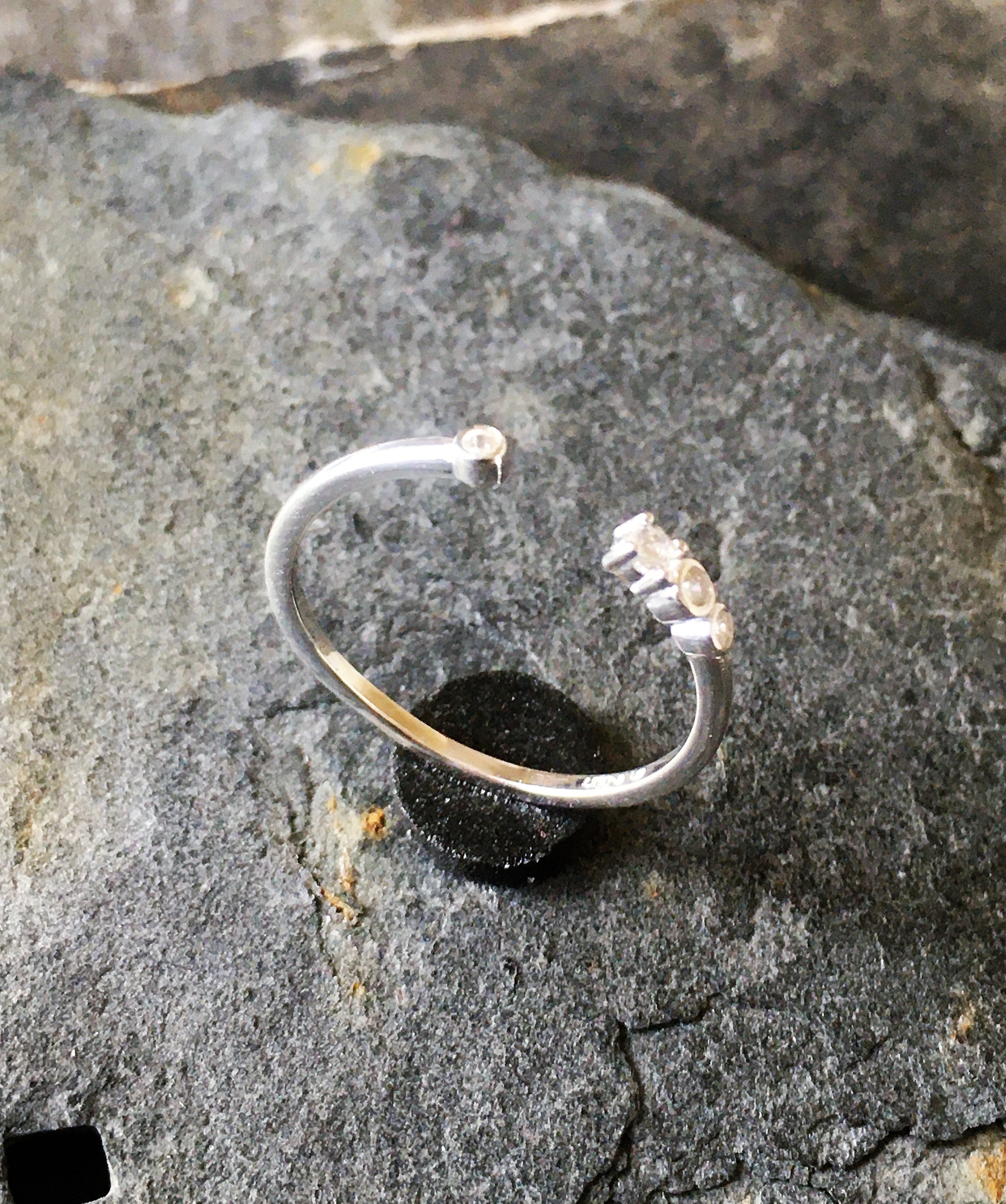 Silver 4 Cubic Zirconia Ring One Size