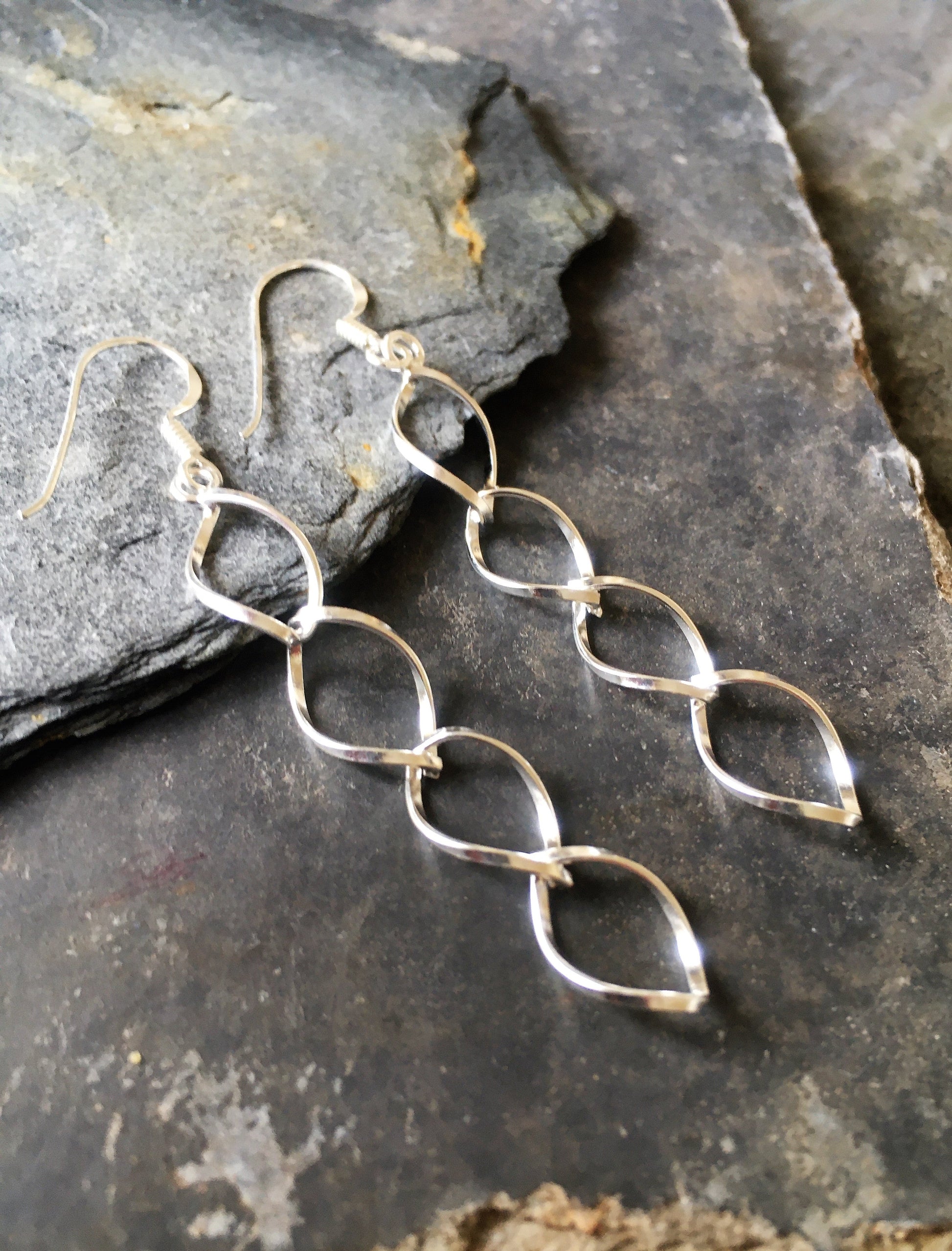4 Link Silver Earring