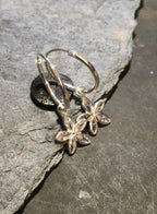 1.2 X 14mm Hoop With Cubic Zirconia Flower Charm