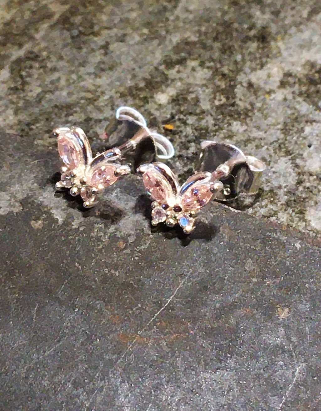 Pink Cubic Zirconia Butterfly 6mm