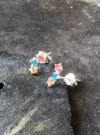 3 Star Multi 3mm Cubic Zirconia Stud