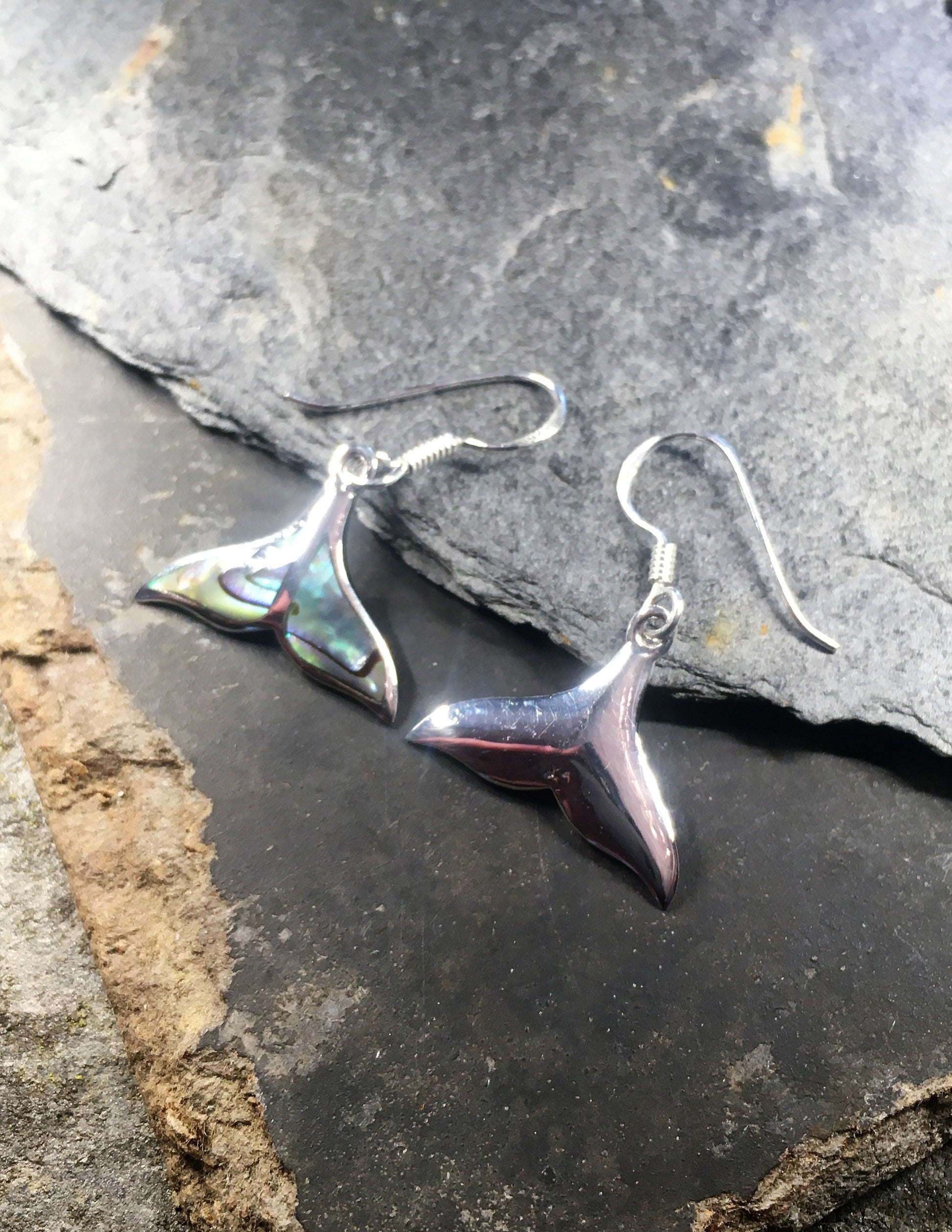 Abalone Whale Tail Earring