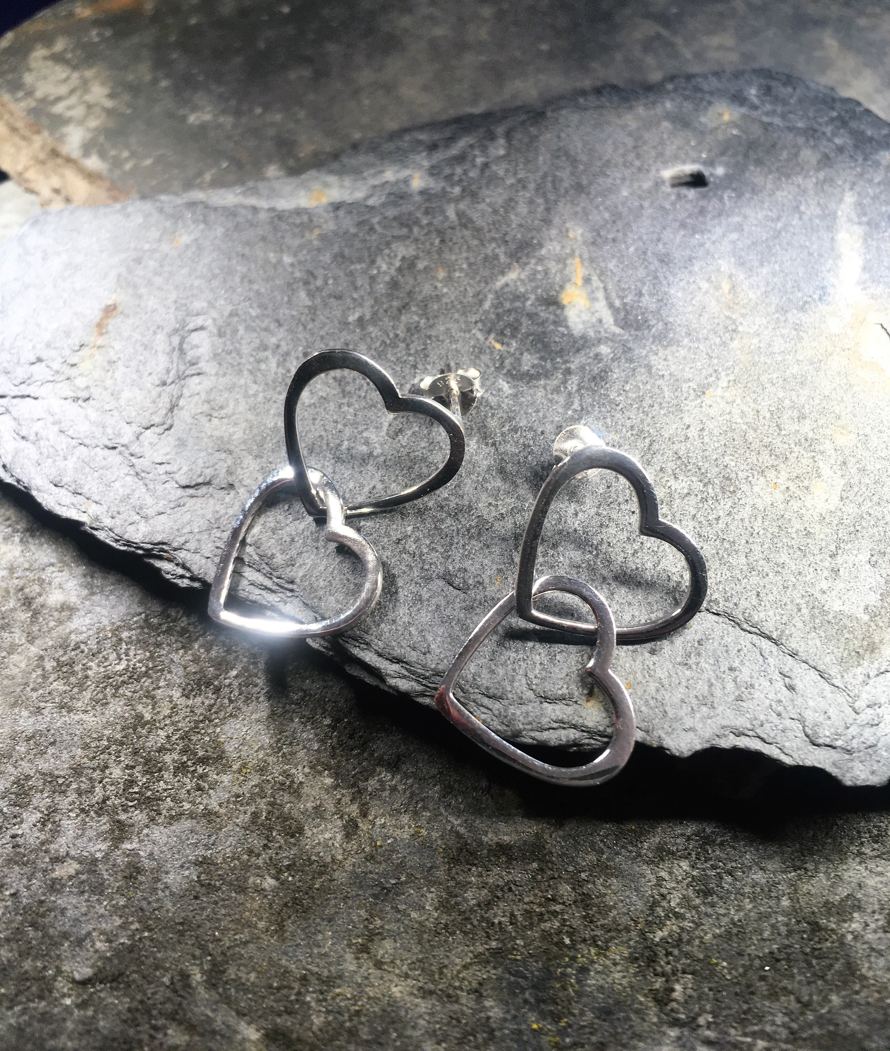 Linked Heart Stud Earring