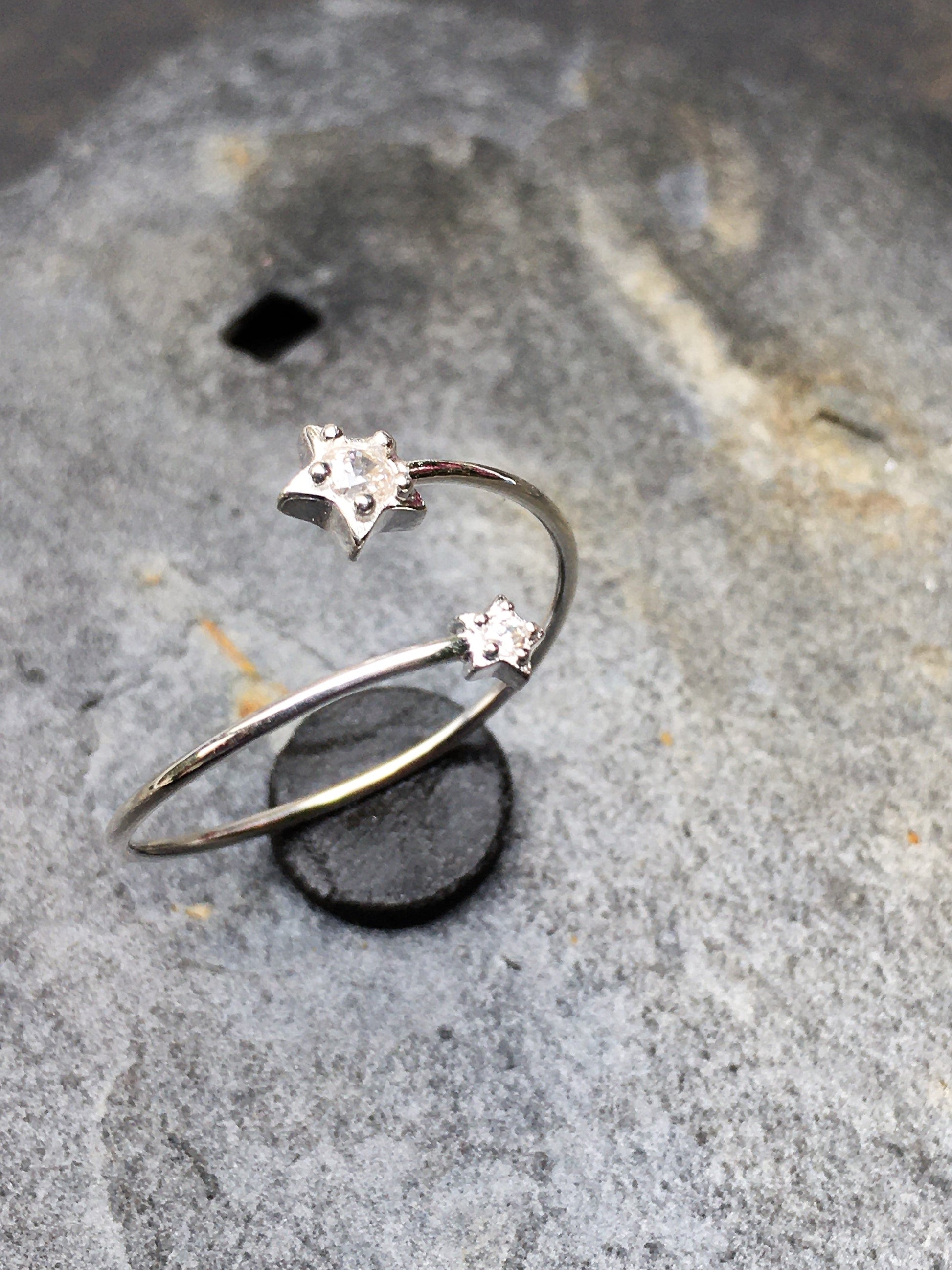 Cubic Zirconia Clear Star Ring