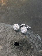 SS522B - 2 TIER CZ ROUND 6MM STUD