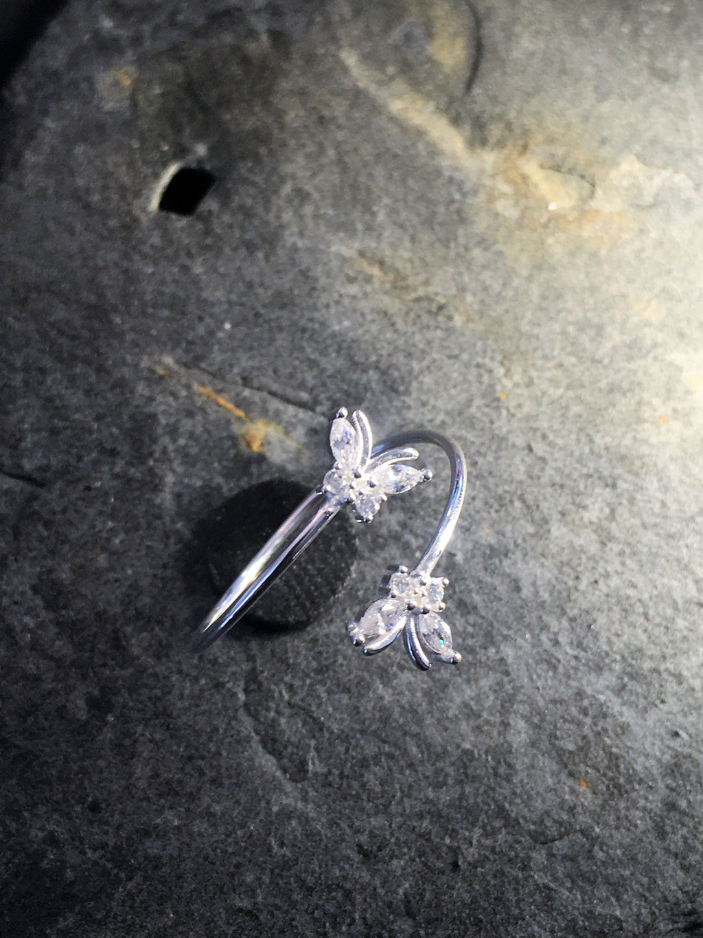 Cubic Zirconia Clear Butterfly Ring
