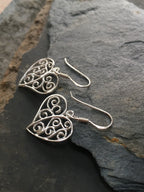 Filigree Heart Earring 15mm Drop