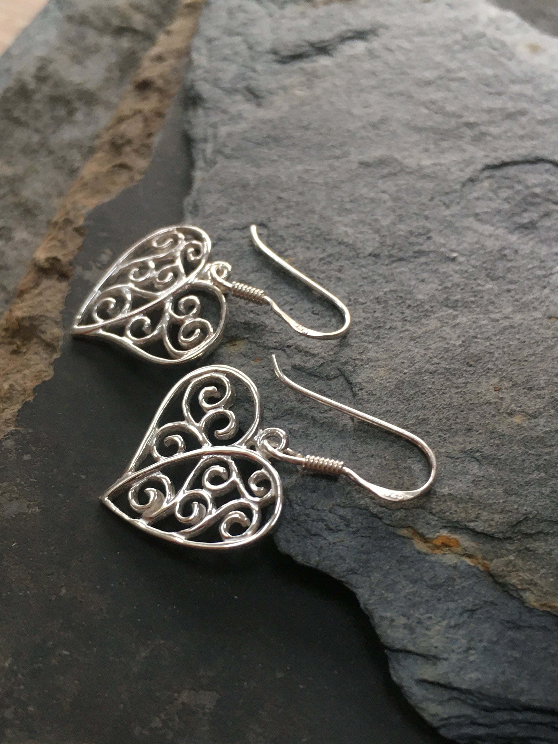 Filigree Heart Earring 15mm Drop