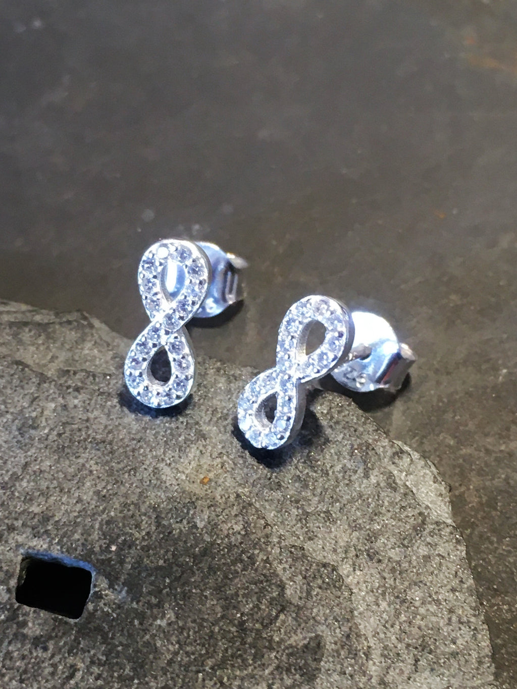 Cubic Zirconia Infinity Stud 10mm