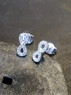 Cubic Zirconia Infinity Stud 10mm
