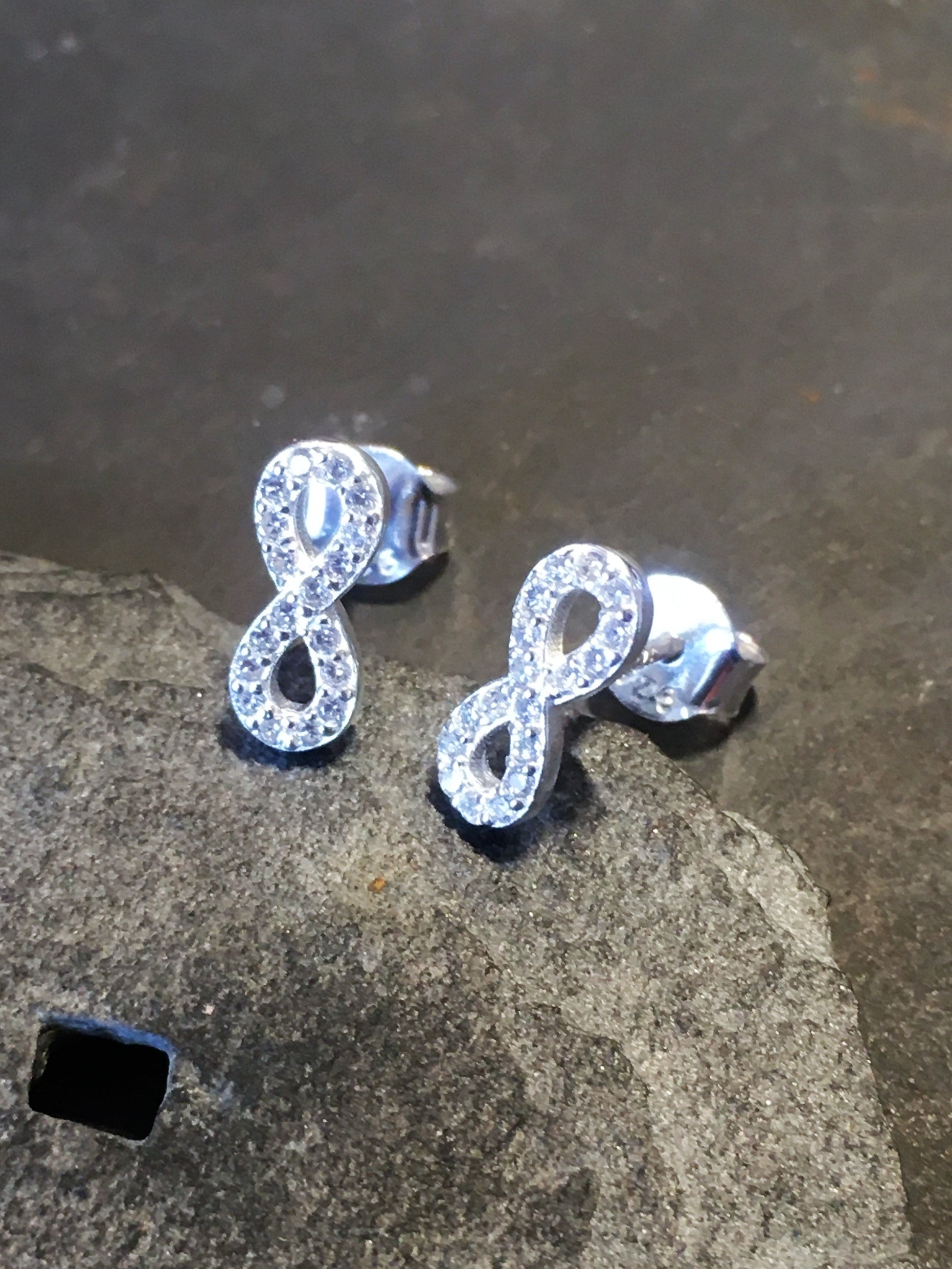 Cubic Zirconia Infinity Stud 10mm