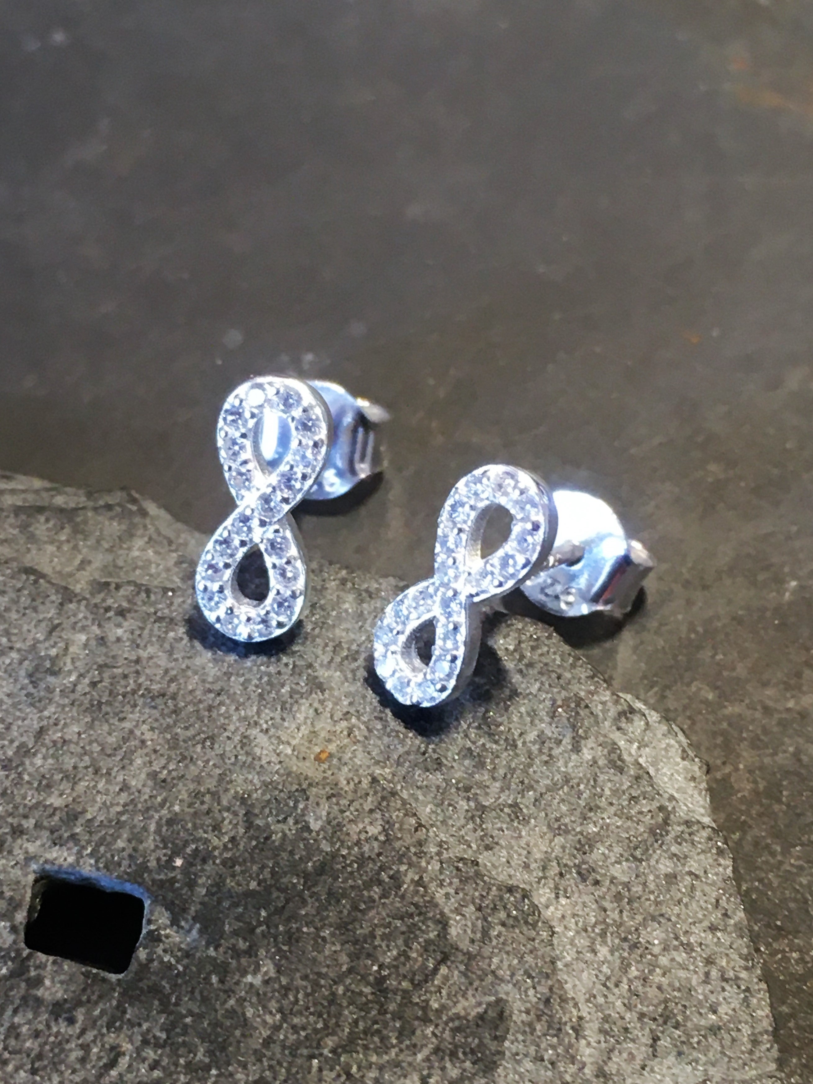 Cubic Zirconia Infinity Stud 10mm