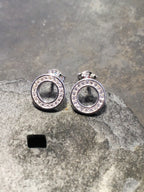 Cubic Zirconia Circle Stud 8mm