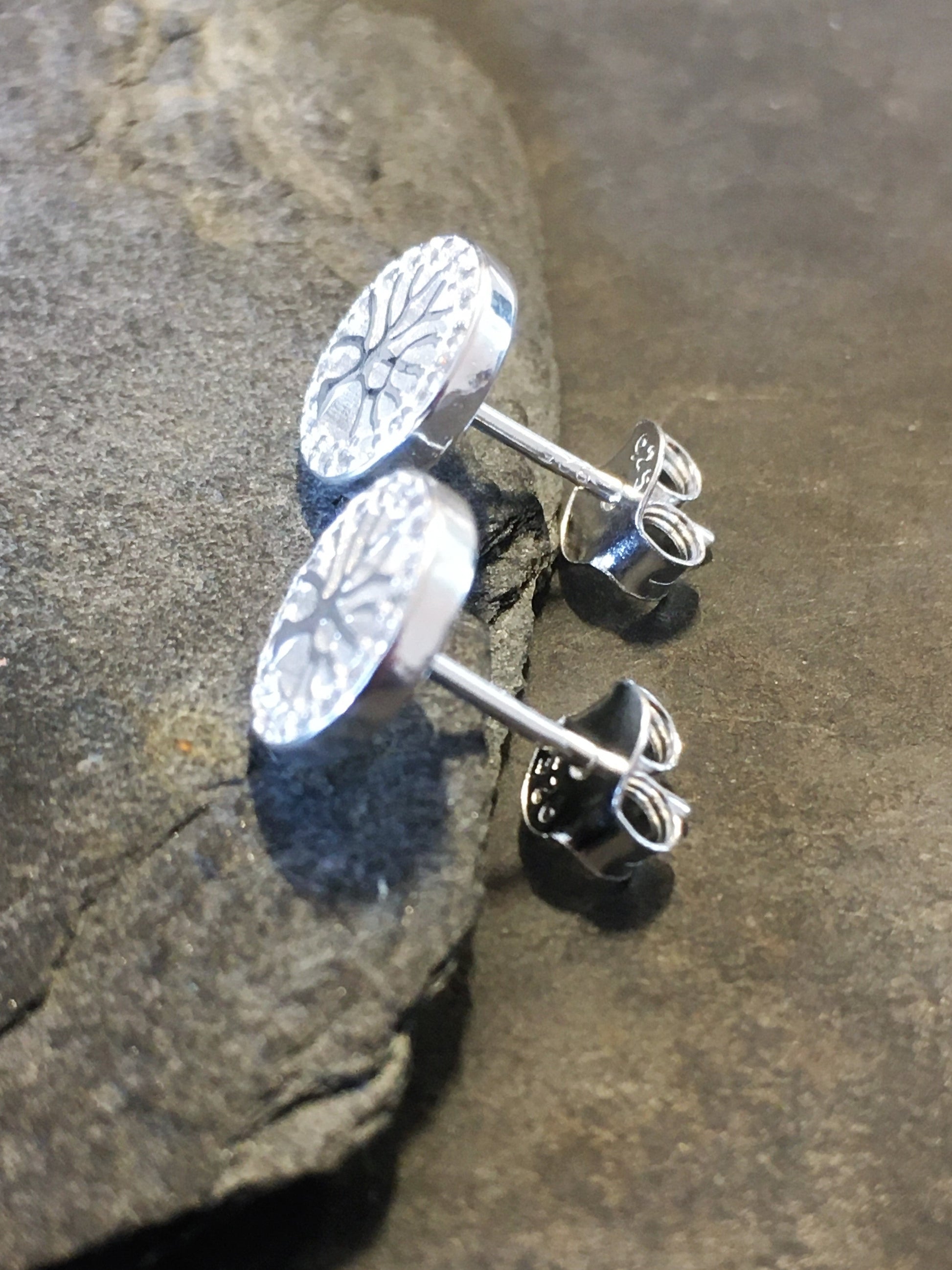 Cubic Zirconia Tree of Life Stud 8mm