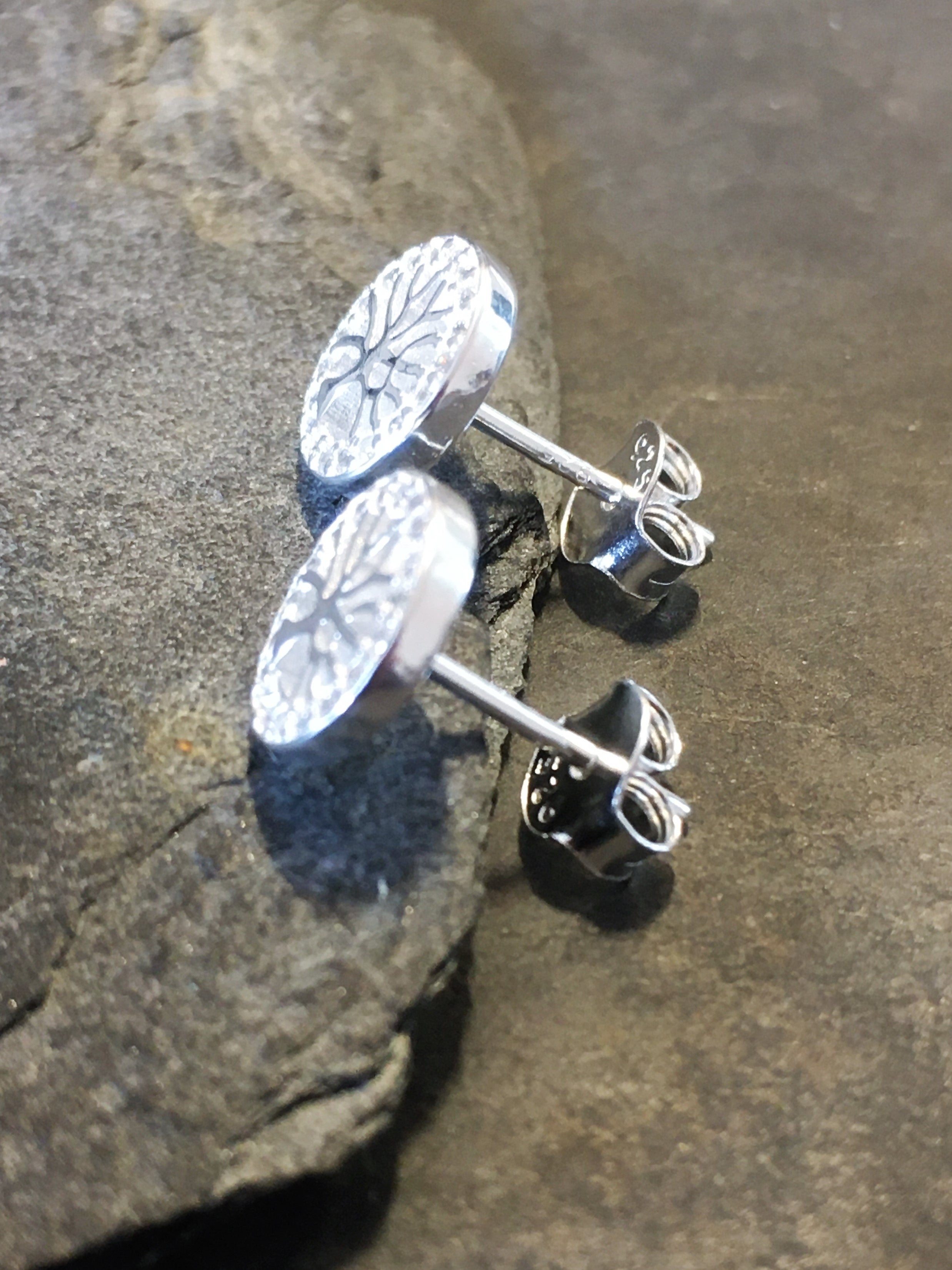 Cubic Zirconia Tree of Life Stud 8mm