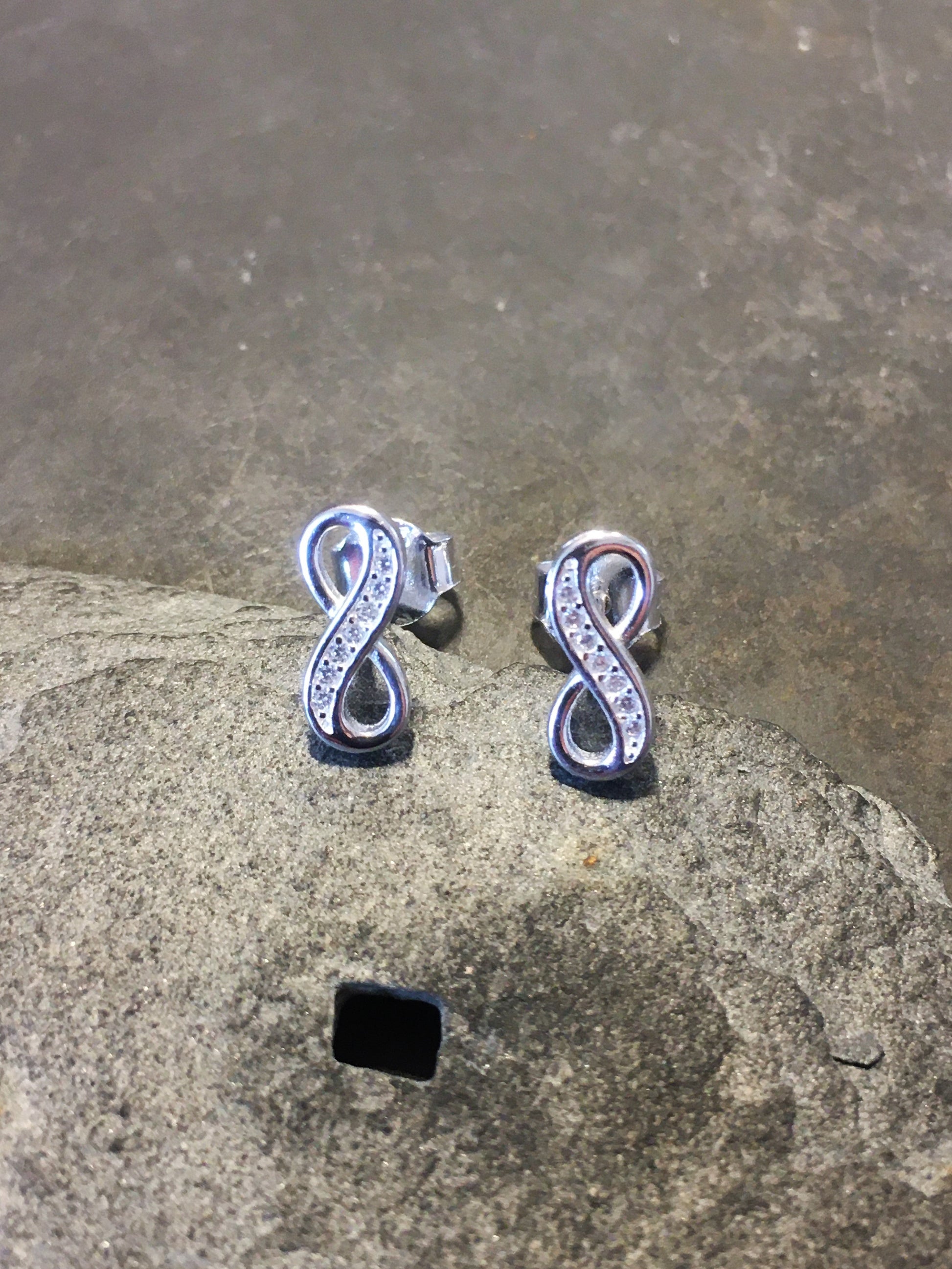Cubic Zirconia Infinity Stud 10mm