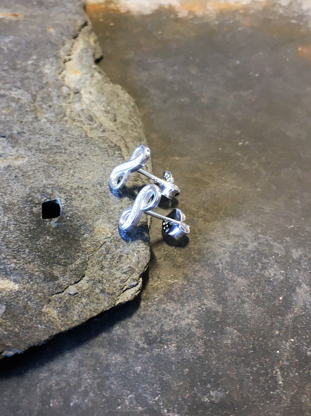 Cubic Zirconia Infinity Stud 10mm