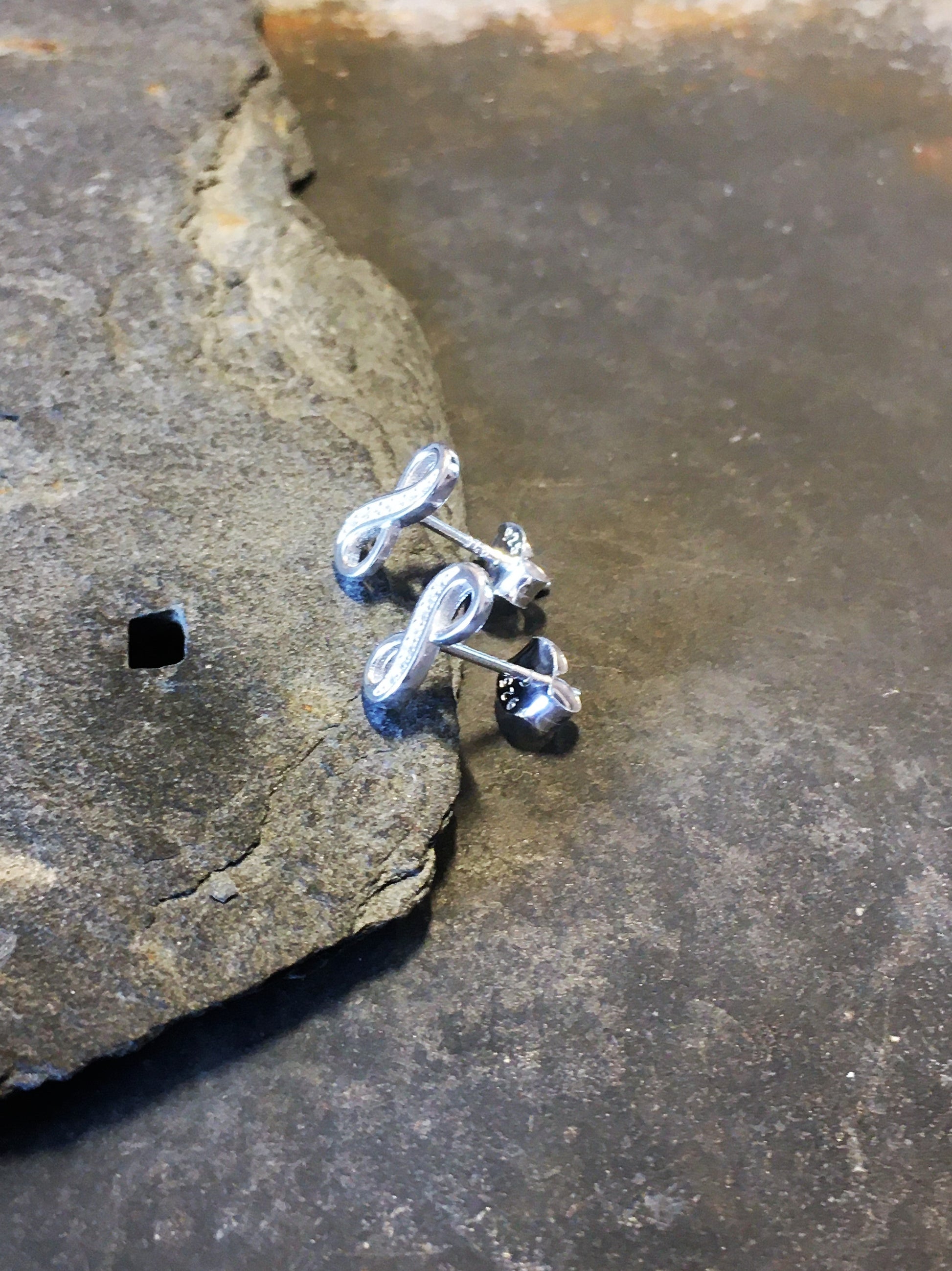 Cubic Zirconia Infinity Stud 10mm