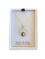 Silver Wave Pendant 20mm Dia