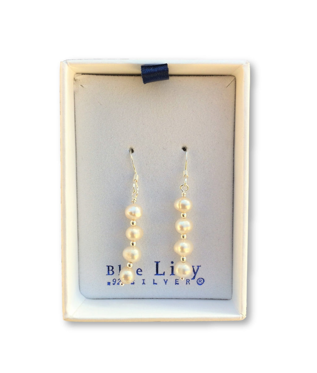 Pearl And Silver Bead Earring