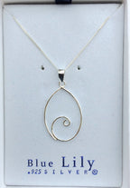 Silver Wire Oval Pendant