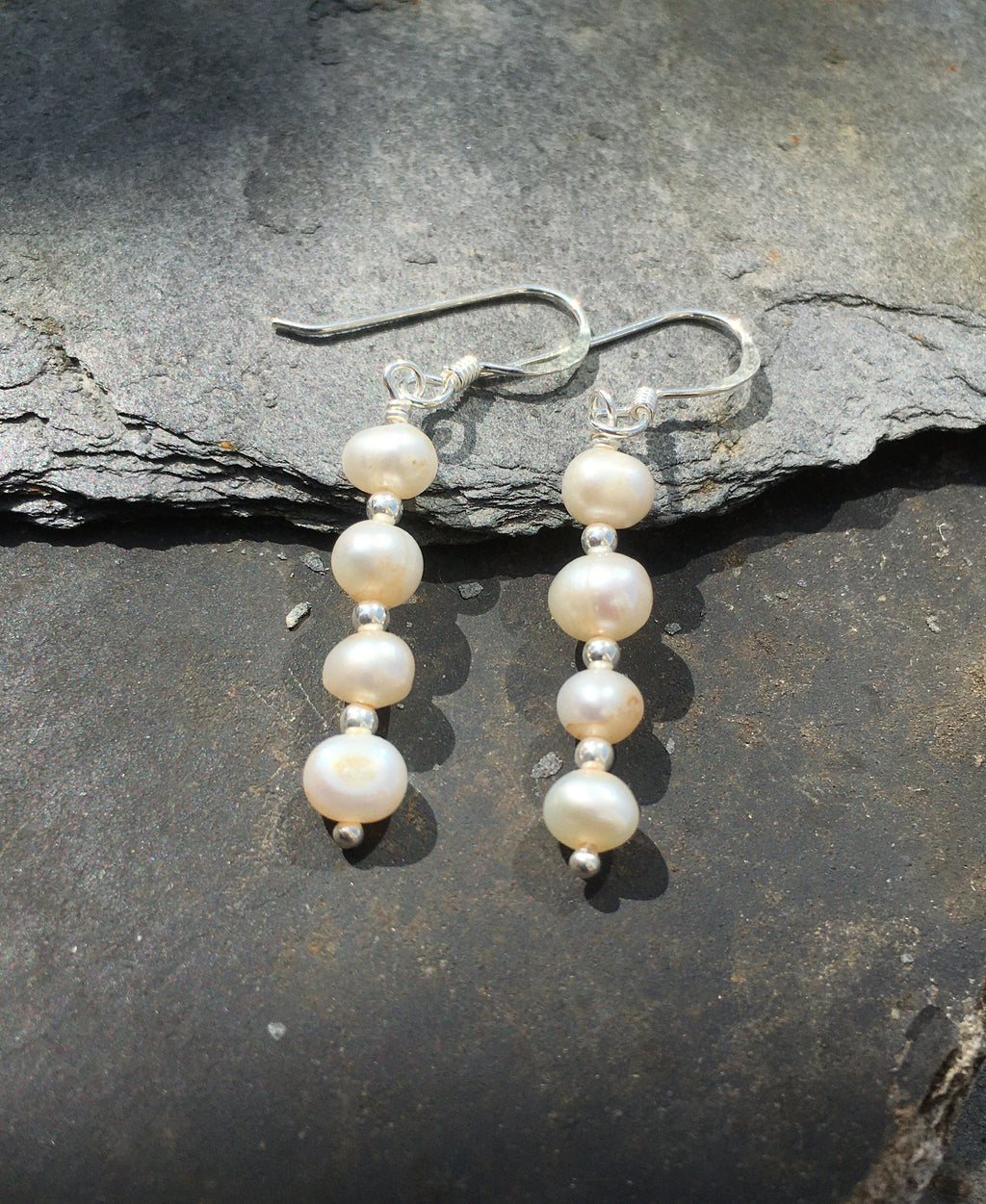 Pearl And Silver Bead Earring