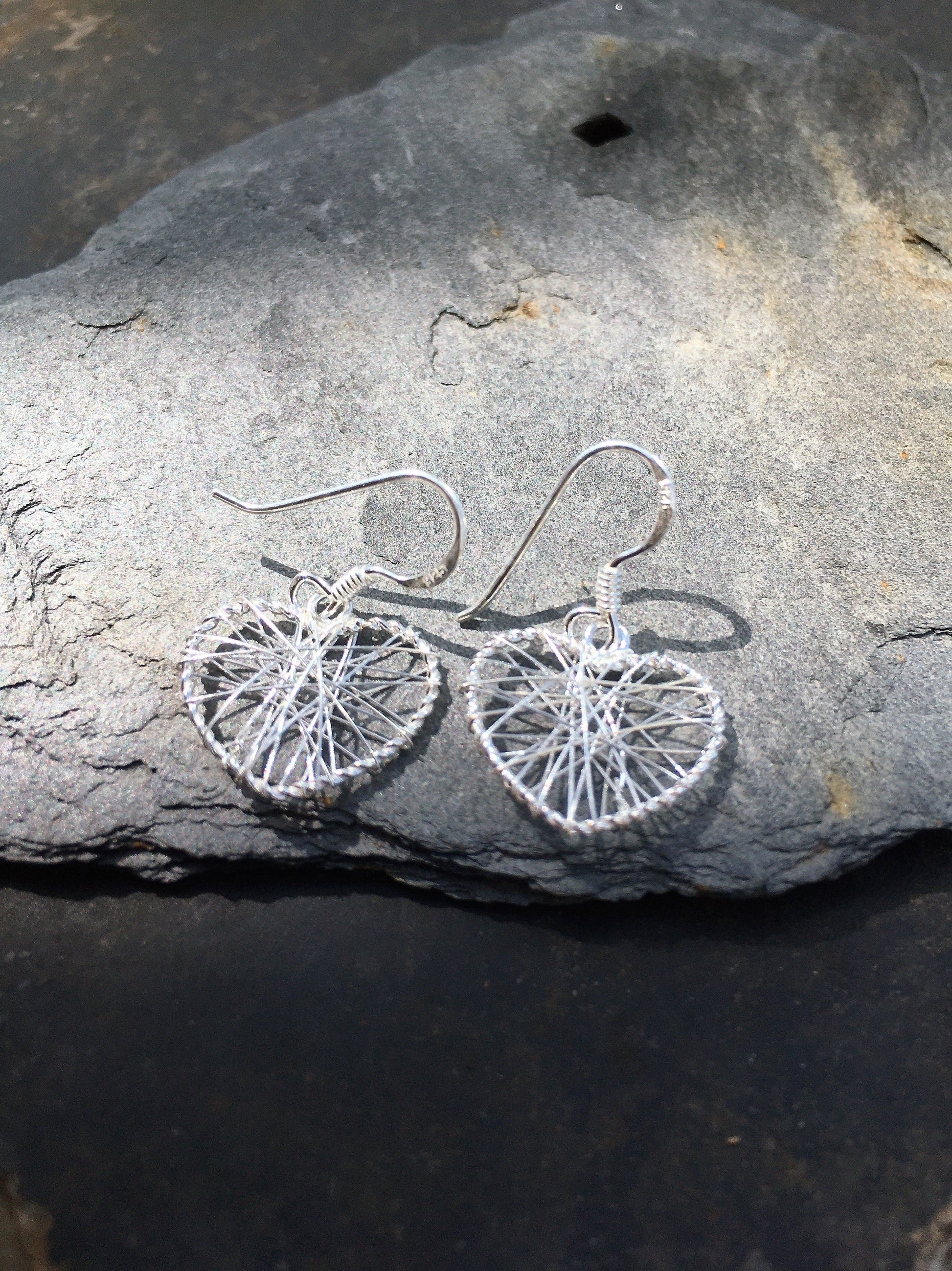 Wire Wrap Heart Drop Earring