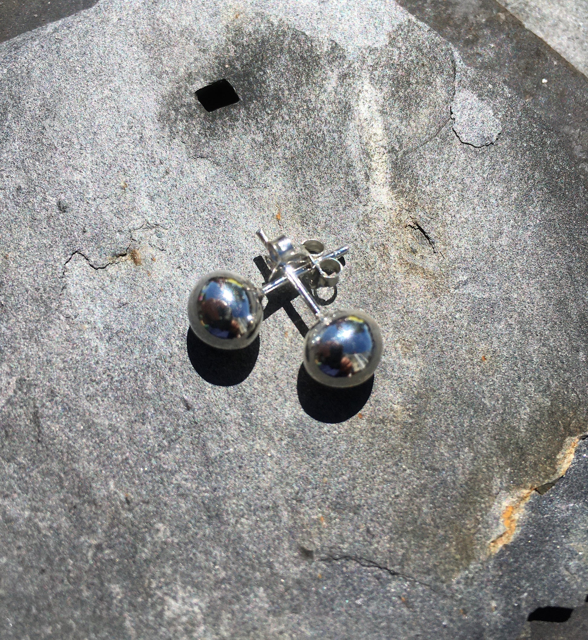 8mm Silver Ball Stud
