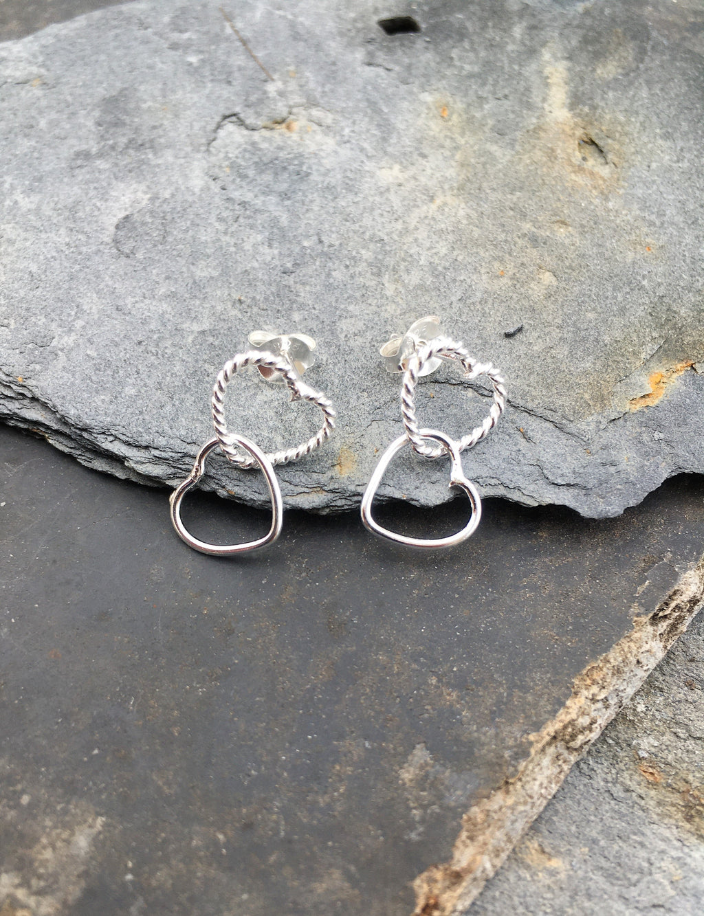 Linked Hearts Stud