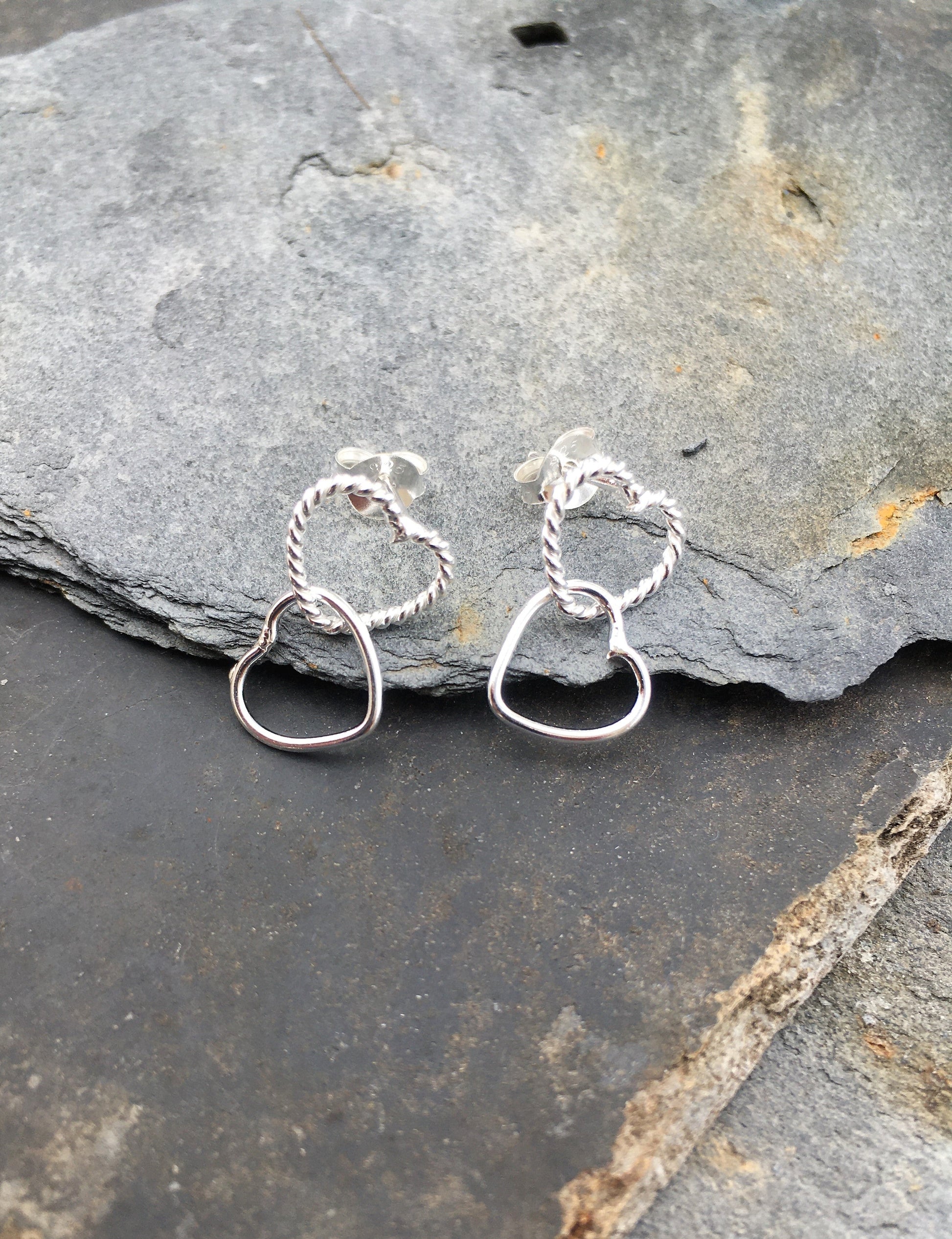Linked Hearts Stud