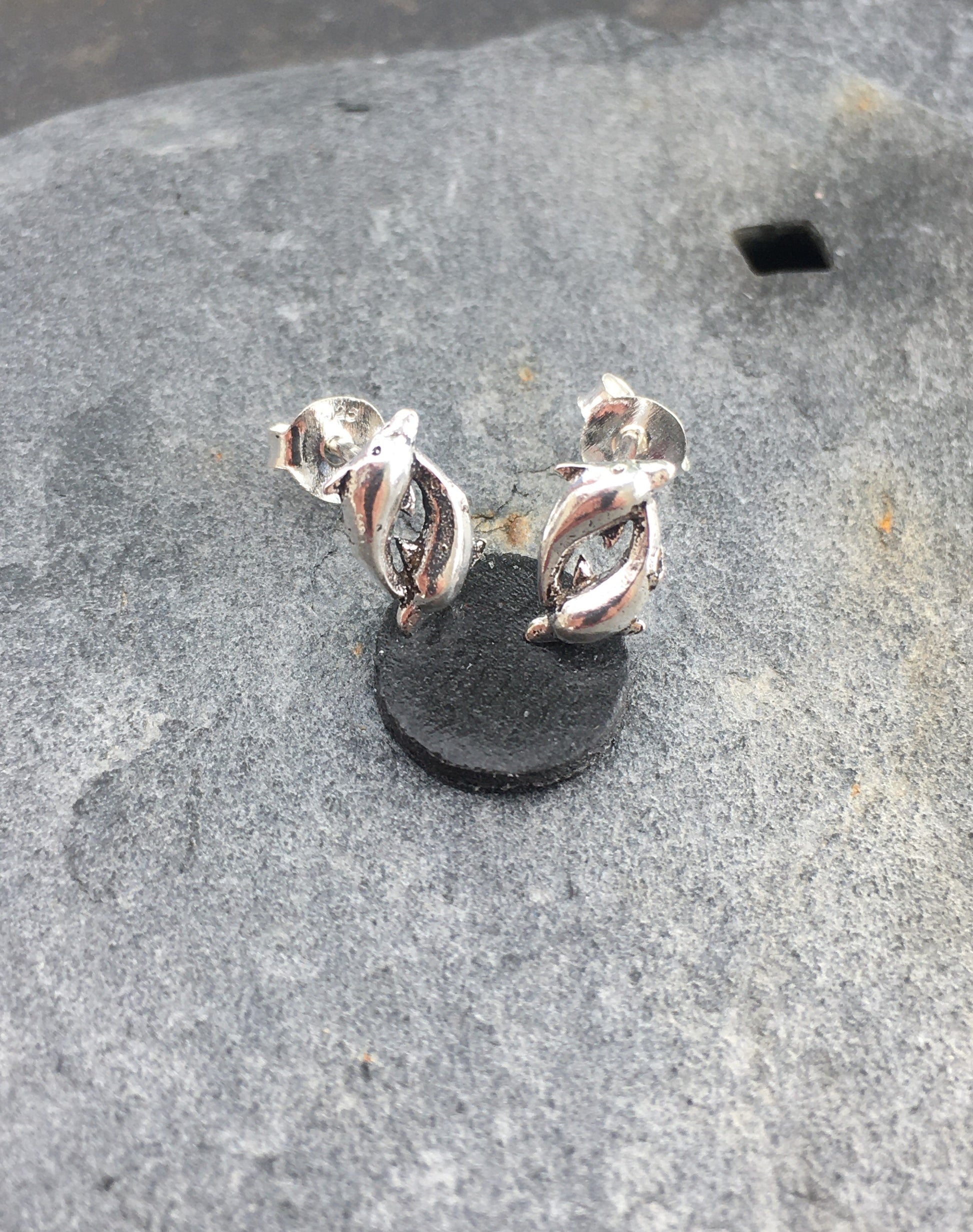 Entwined Dolphin Stud