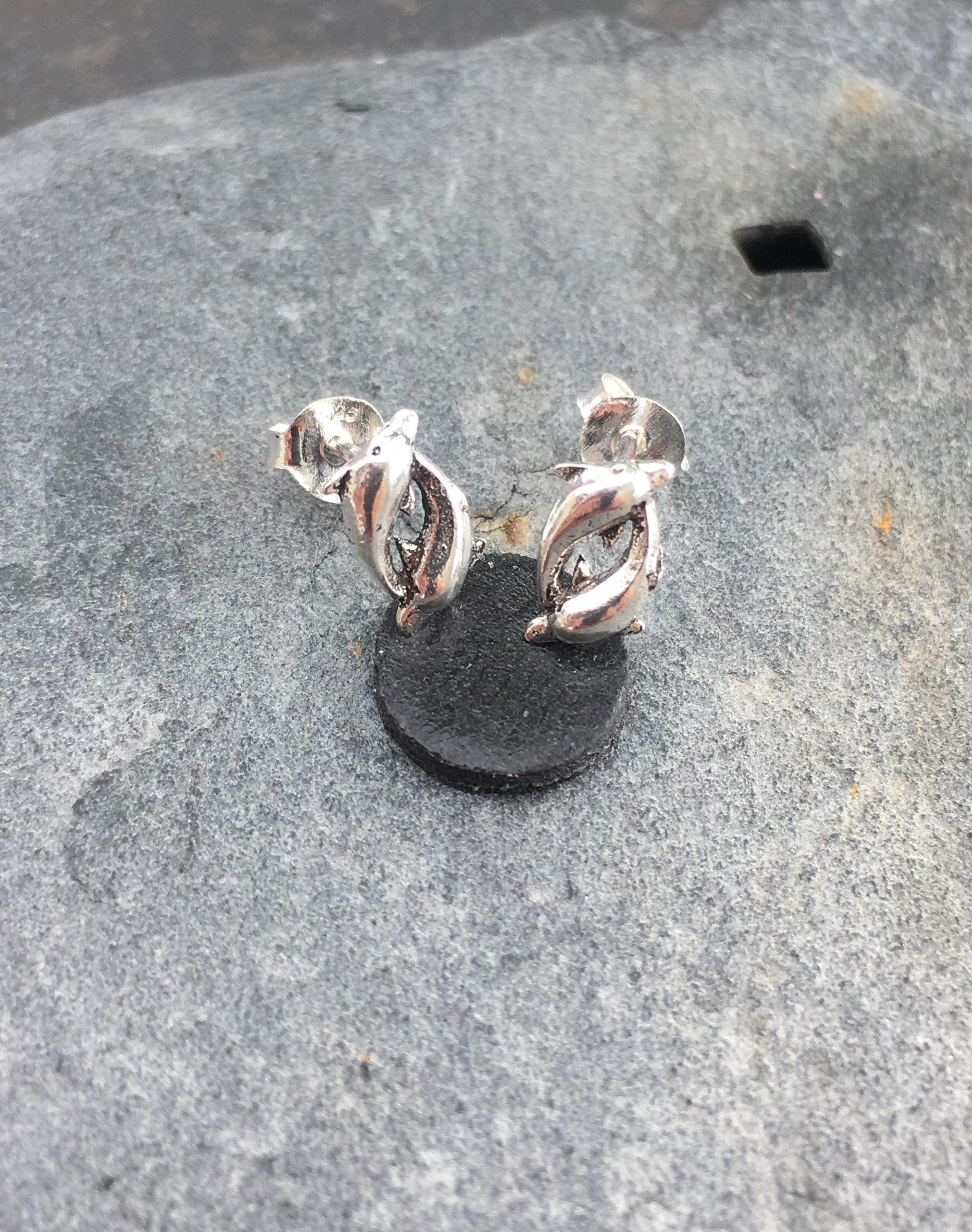 Entwined Dolphin Stud