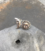 Silver Sun & Moon Stud