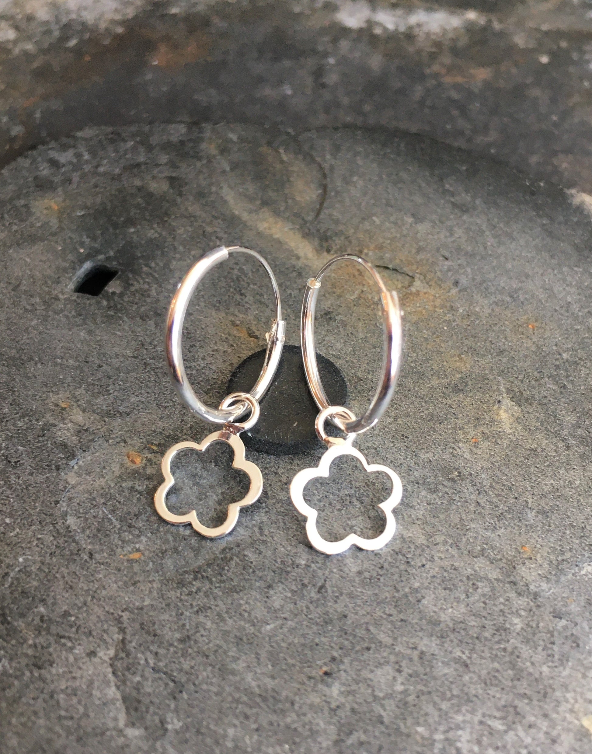 1.2 X 14mm Hoop With 6mm Flower Charm