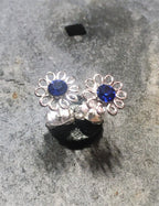 Blue Cubic Zirconia Flower 8mm