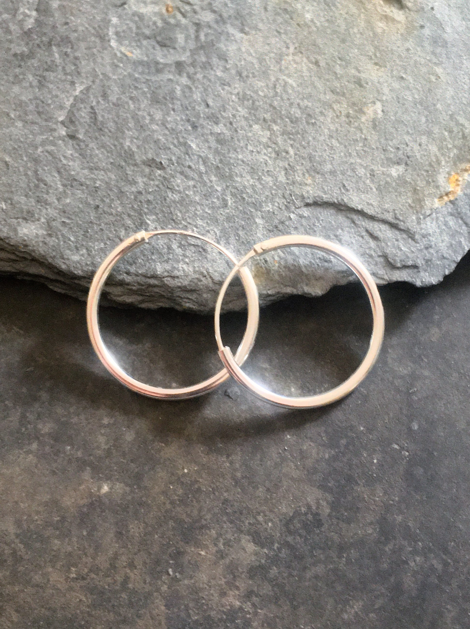 1.5mm X 20mm Silver Hoop