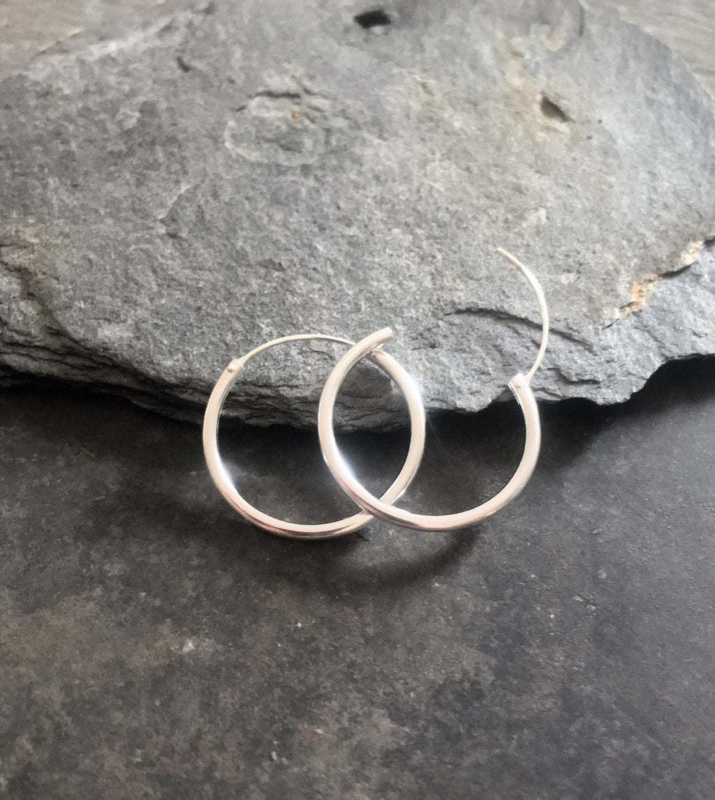 1.5mm X 30mm Silver Hoop
