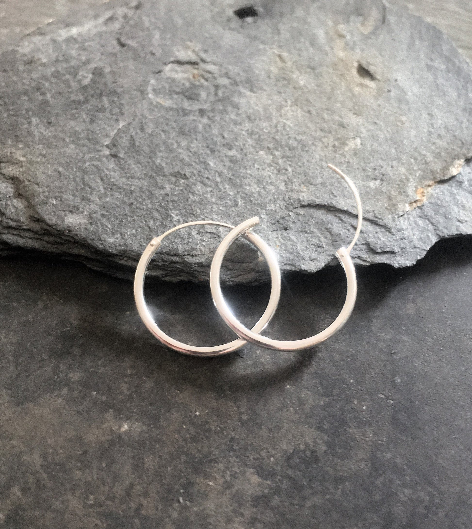 1.5mm X 30mm Silver Hoop