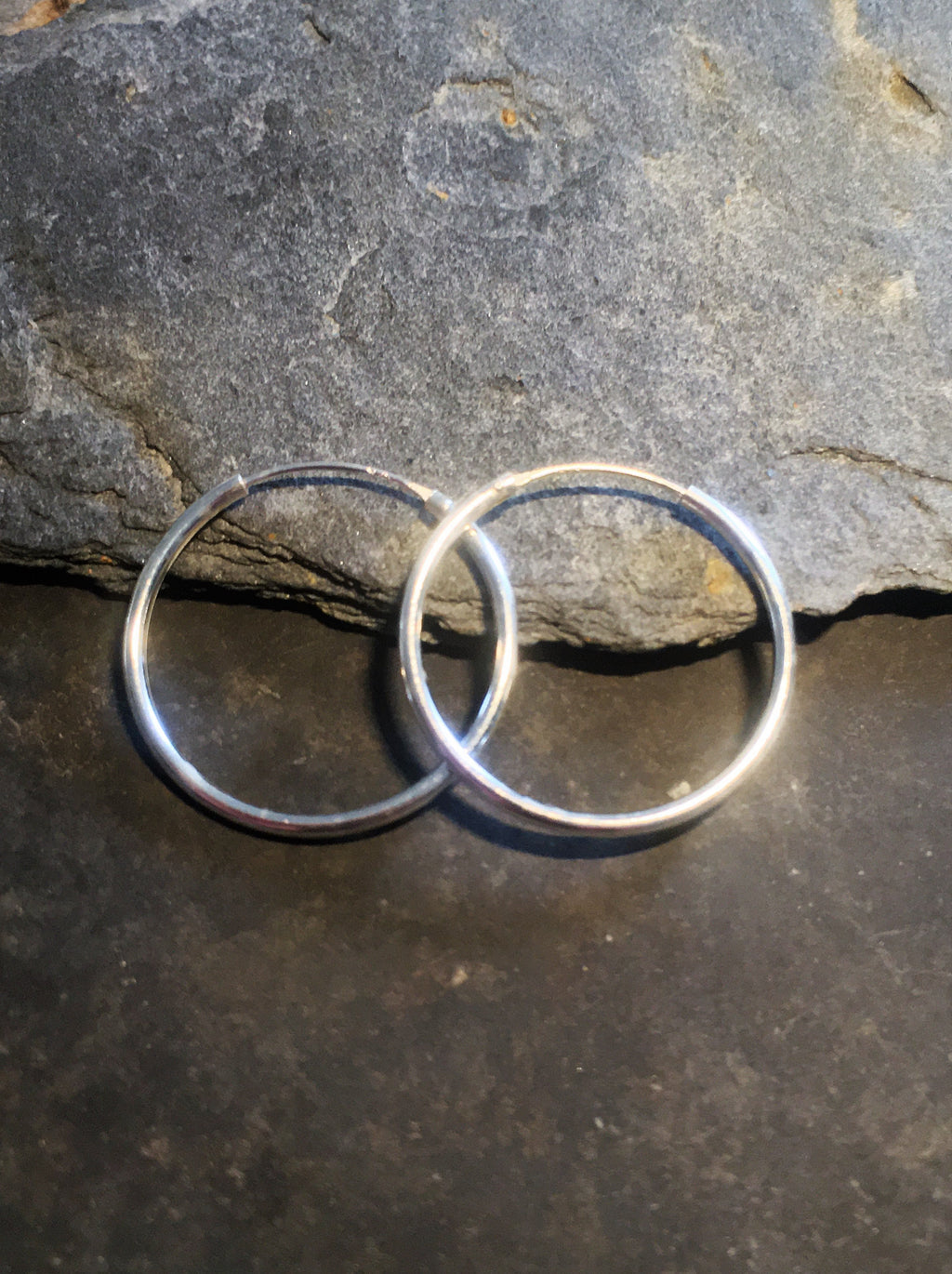 1.5mm X 25mm Silver Hoop