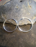 1.5mm X 30mm Silver Hoop