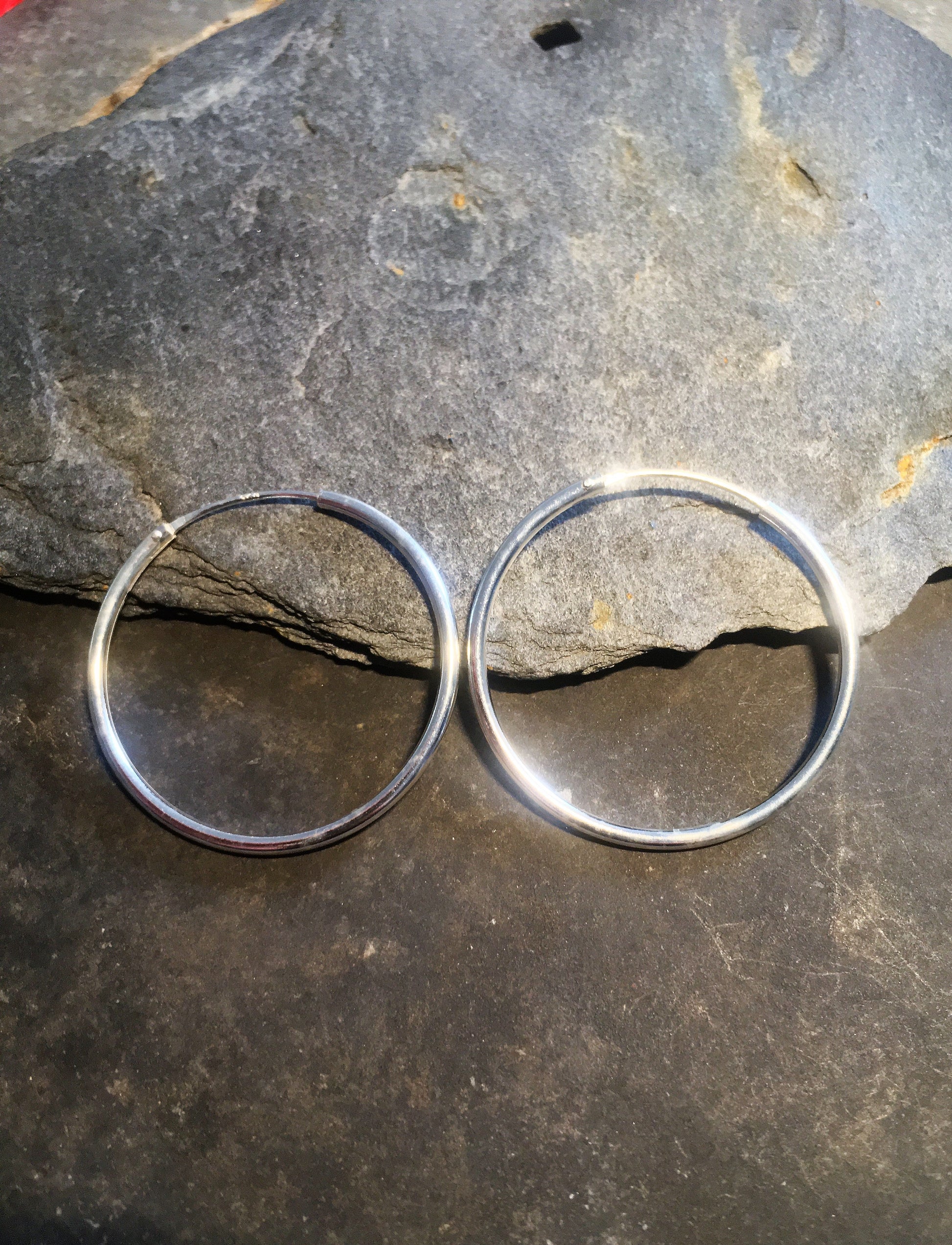 1.5mm X 30mm Silver Hoop
