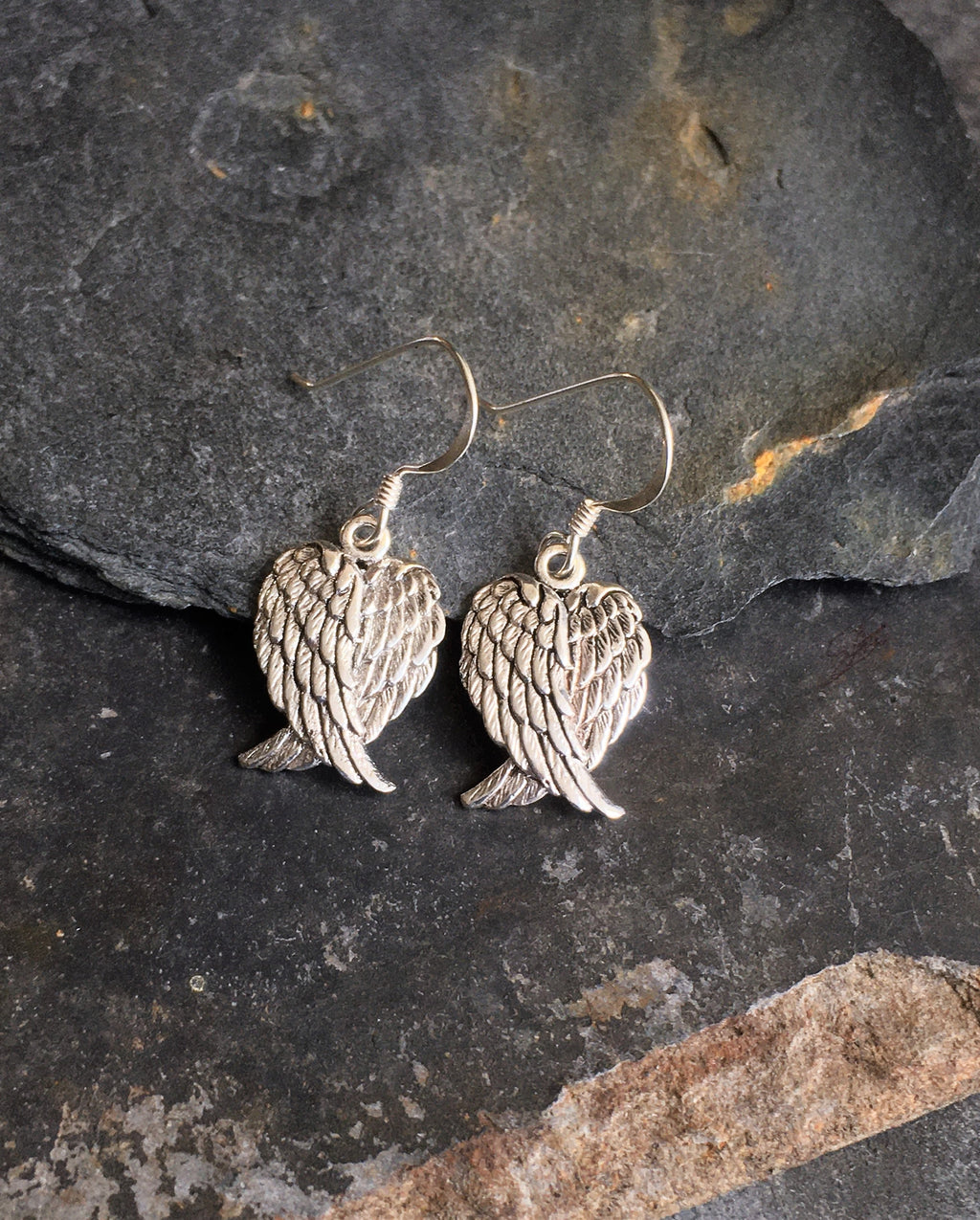 Folded Angel Wing Earrings 15 X 12mm