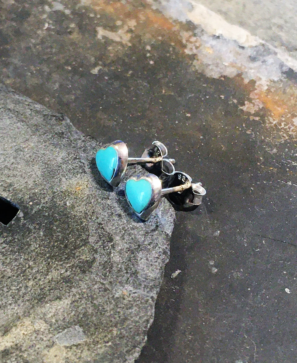 8mm Re-Con Green Tq Heart Stud