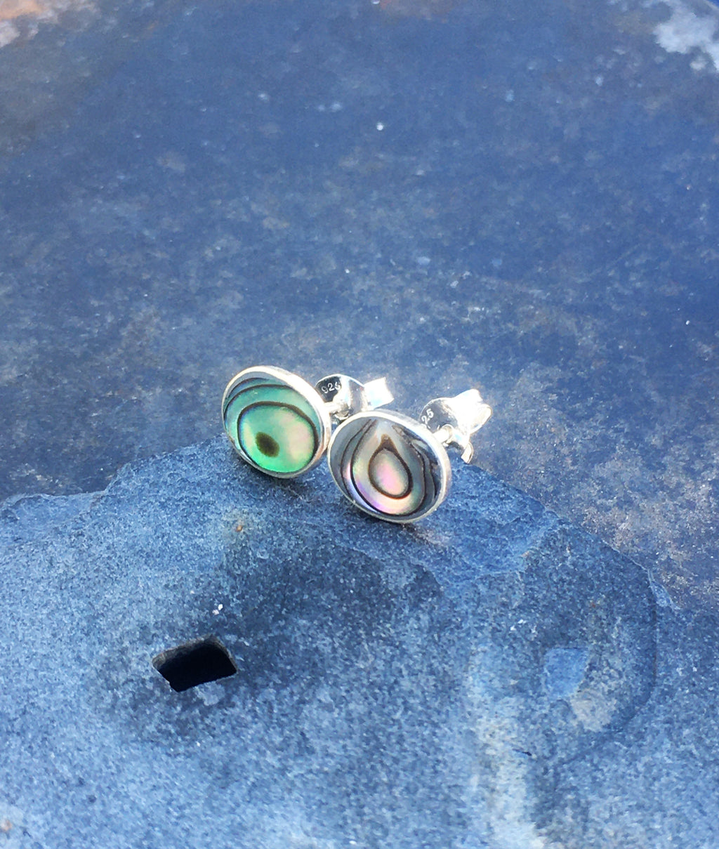 Abalone Oval Stud 6mm X 7mm