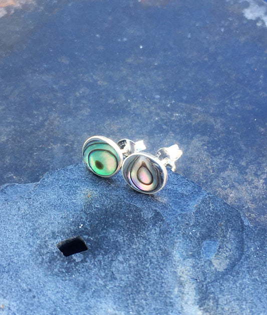 SS352B - ABALONE OVAL STUD 6mm X 7mm