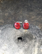 Red Swirl Stud 6 X 7mm