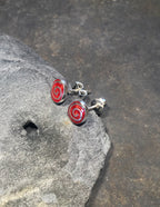 Red Swirl Stud 6 X 7mm