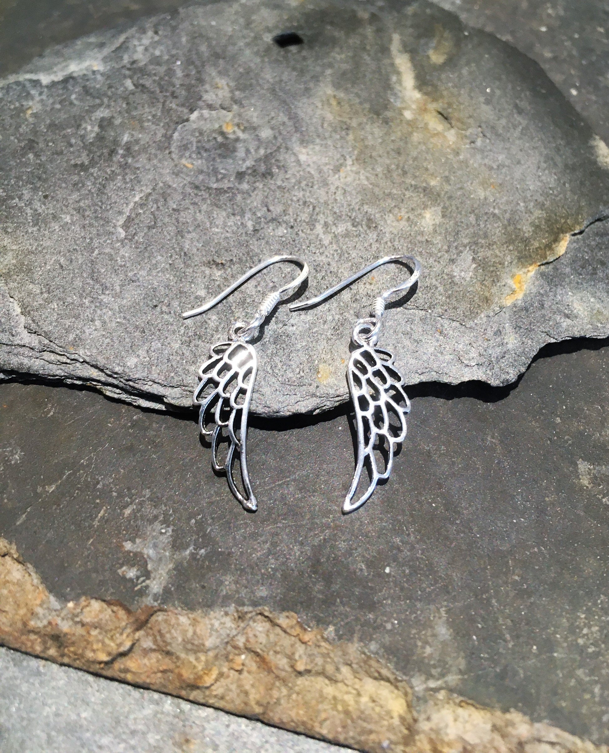 Silver Angel Wing Earring