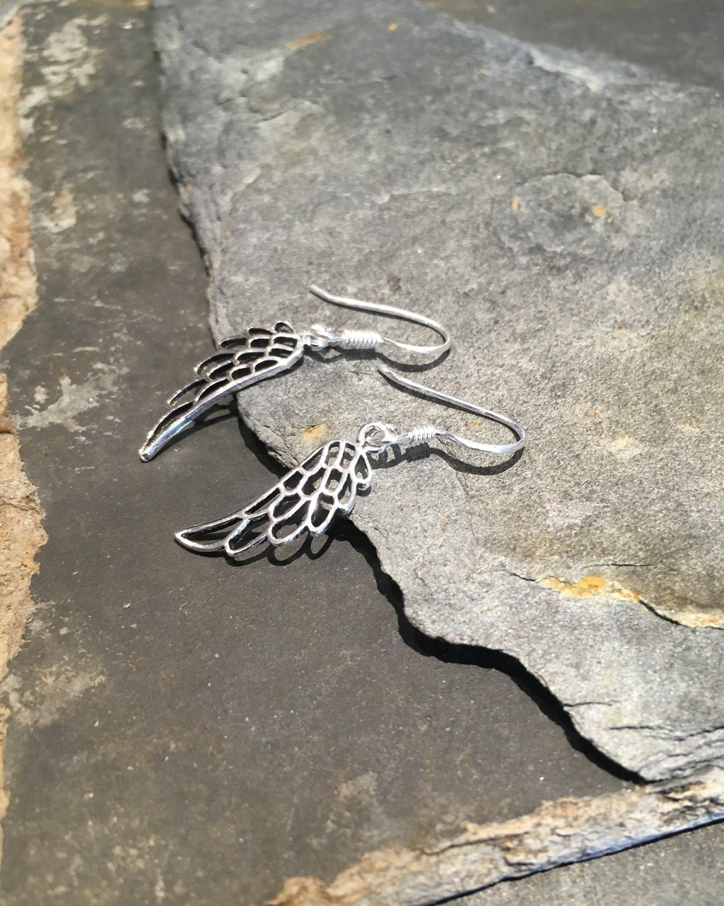 Silver Angel Wing Earring