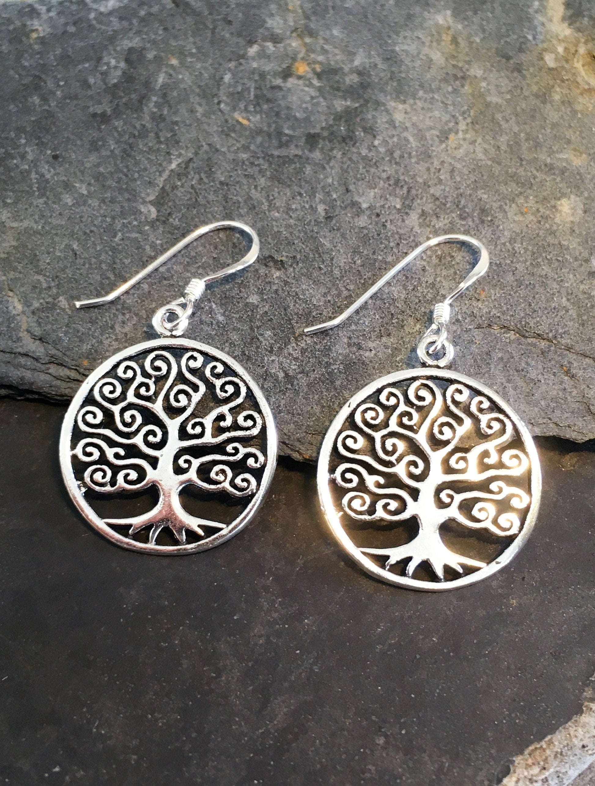 Round Tree Of Life Earring Diameter 18mm